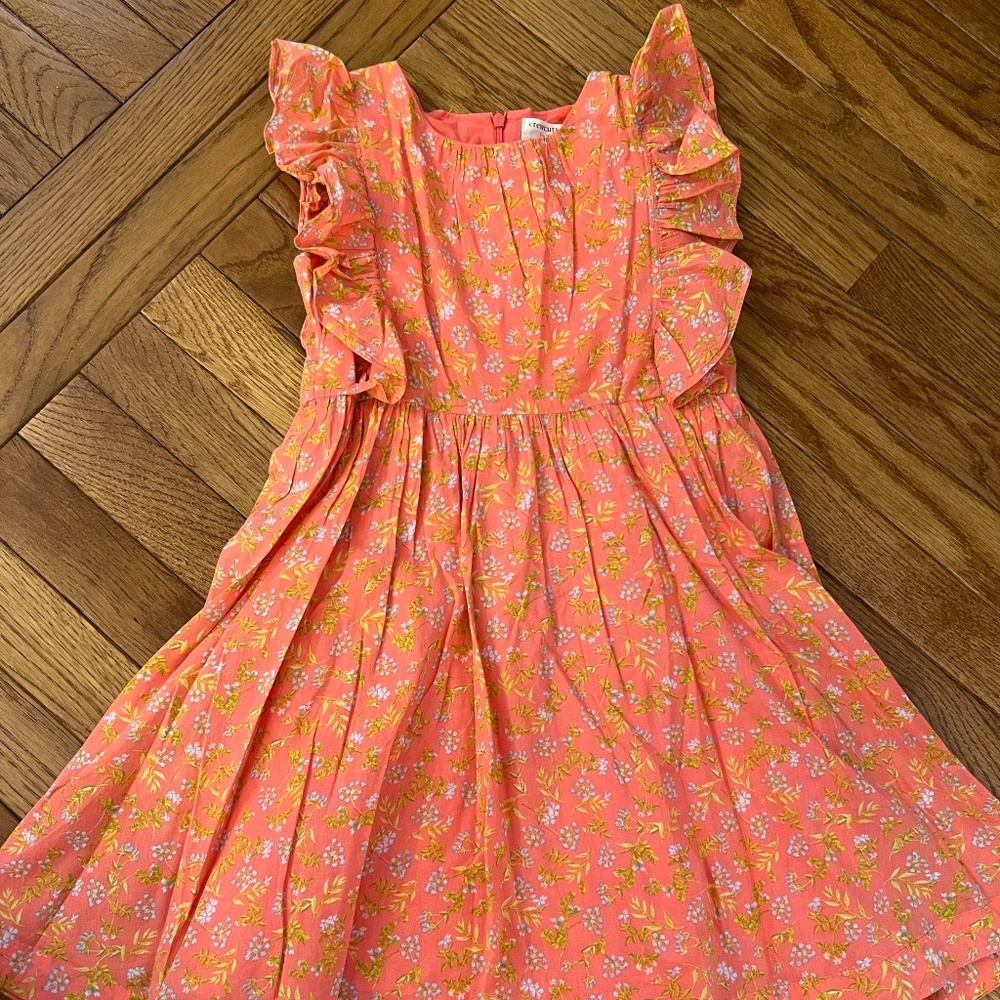 Crewcuts Orange Floral Dress - Size 7